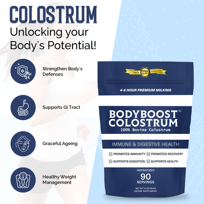 BodyBoost Premium Whole Colostrum 4-6 hours milking 30% Minimum IgG